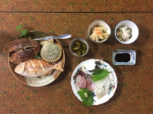 Dinner at Shimizu Marine Inn, Saiki, Oita