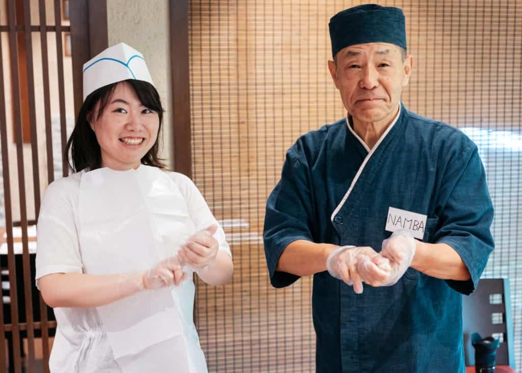 Making sushi at Kidoairaku