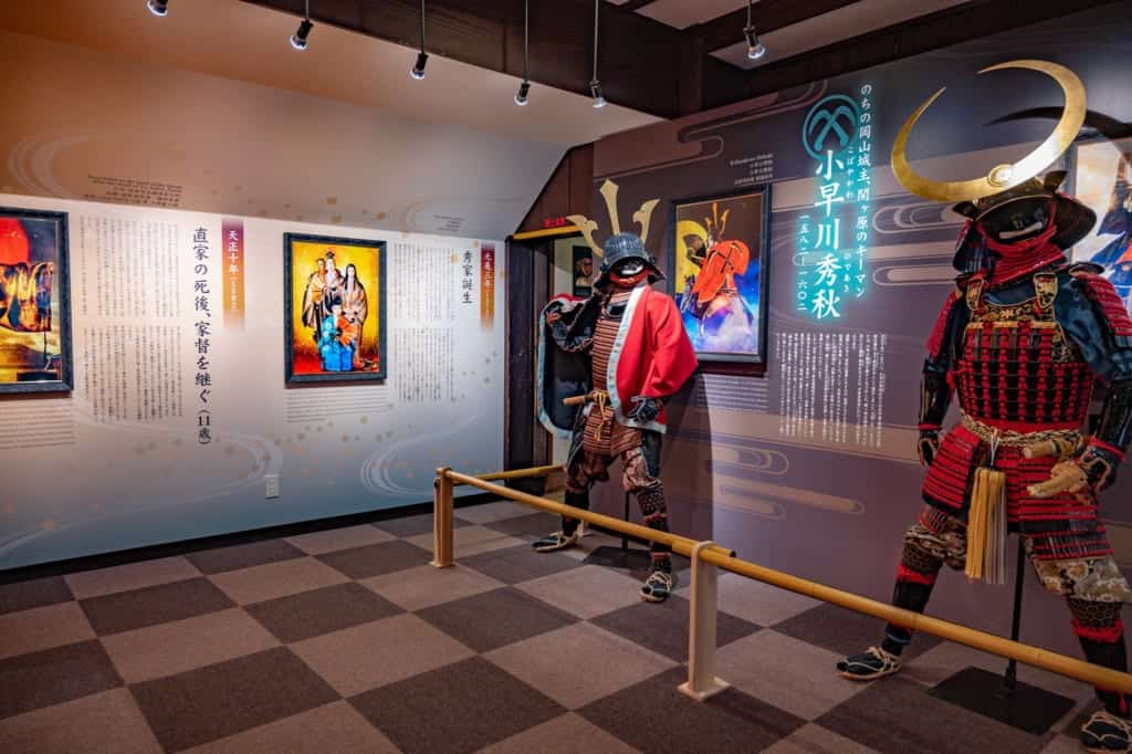A display about Ukita Hideie at Okayama Castle