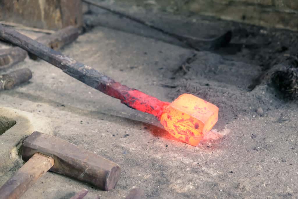 red hot iron for Japanese sword