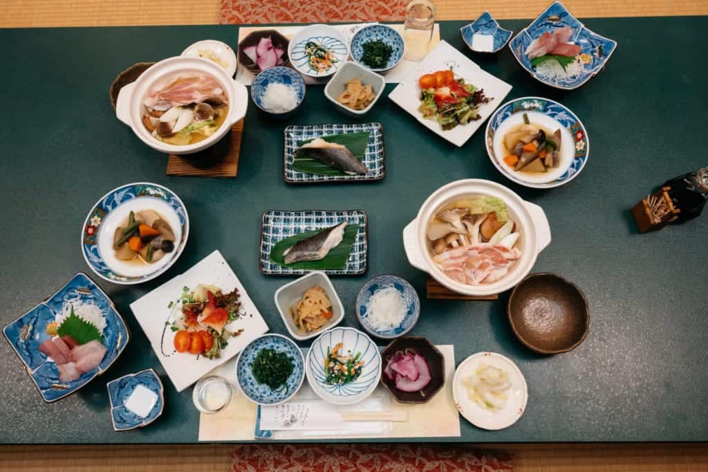 Dinner at Kanoe Lodge in Iiyama, Nagano