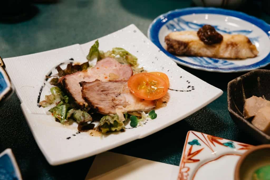 Dinner at Kanoe Lodge in Iiyama, Nagano