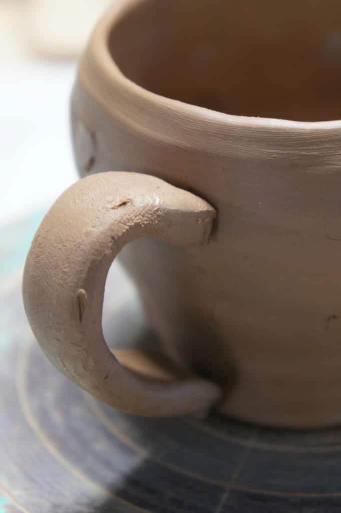 Detail of the cup before it goes to the klin