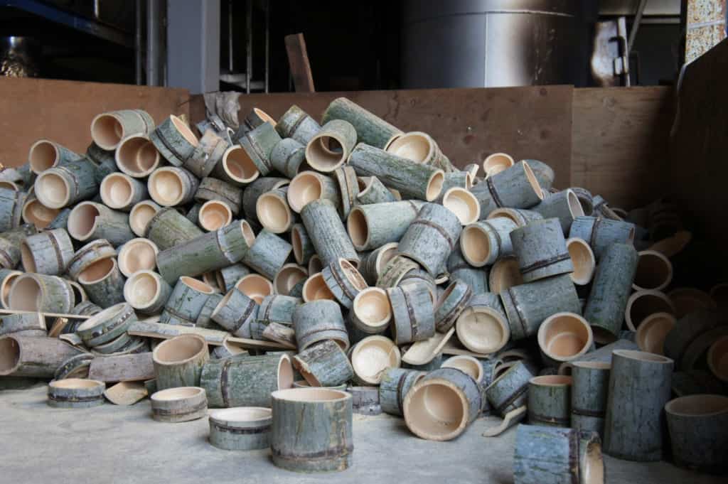 Bamboo scraps, ready to be burned to produce energy