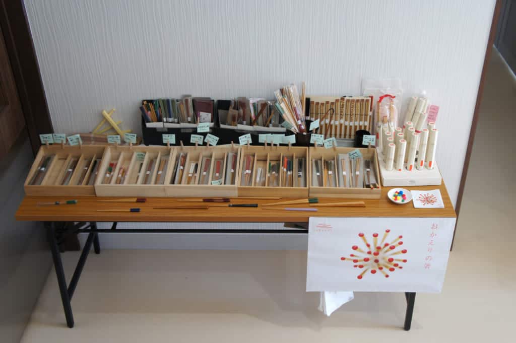 Sales stand in Yamachiku factory's hall