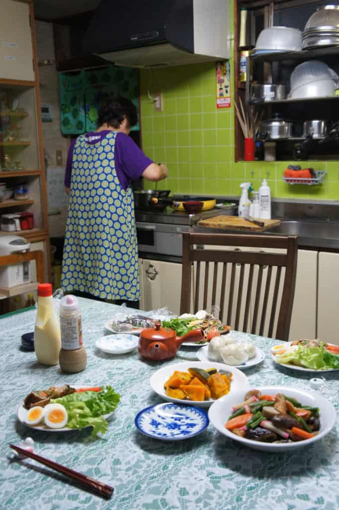 Mrs Yonemura, busy in her kitchen