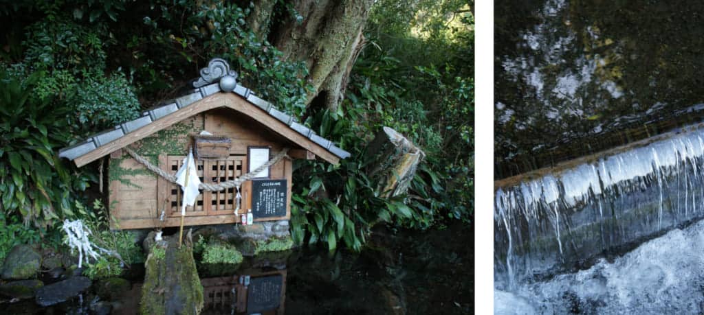 Local spring in Kikuchi, kept by a small shrine