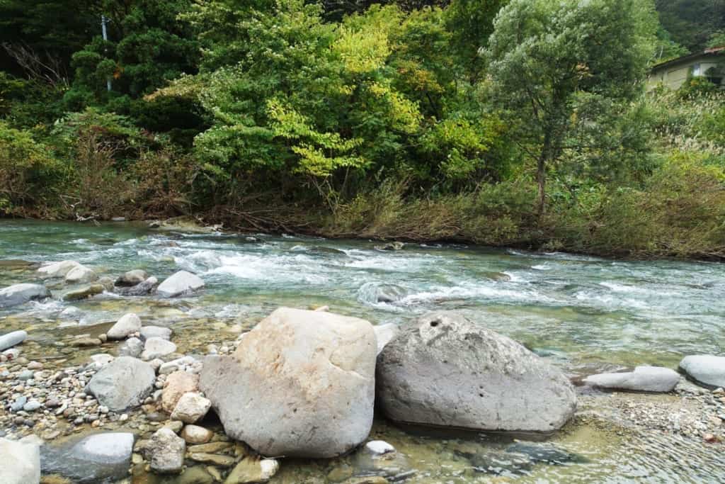 Peaceful landscape of Kawara no Yukko in Akita Prefecture