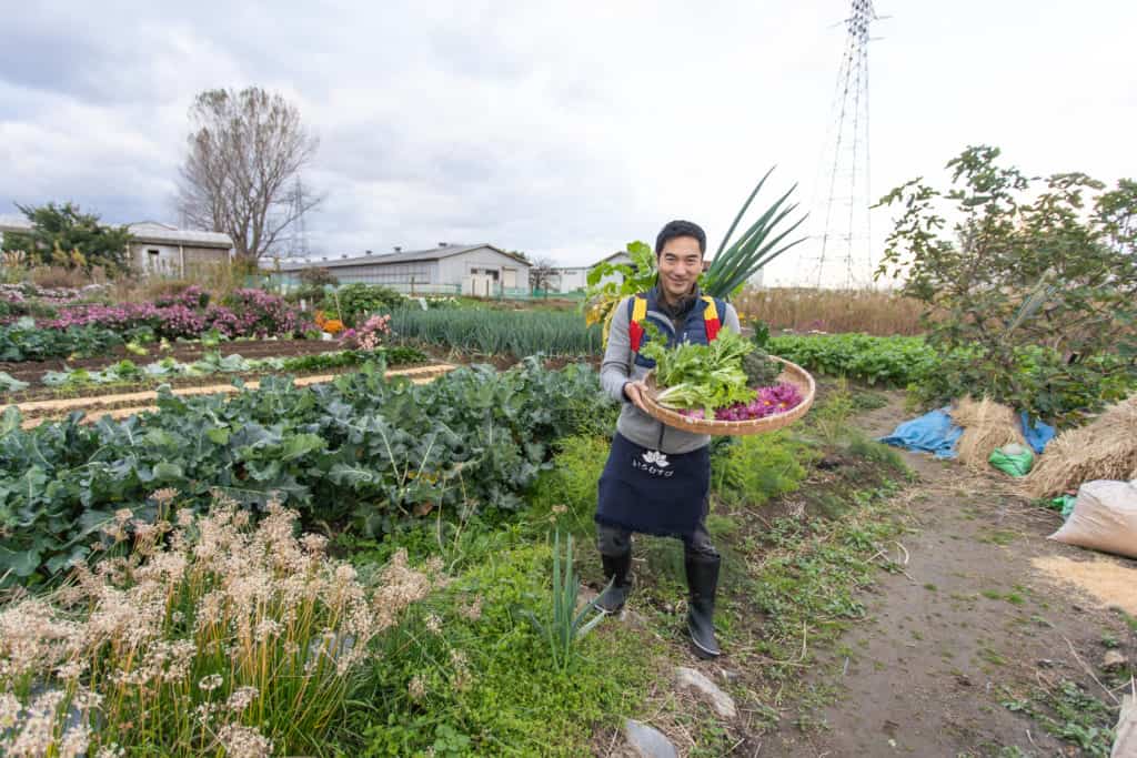 Harvesting crops in Murakami City. 