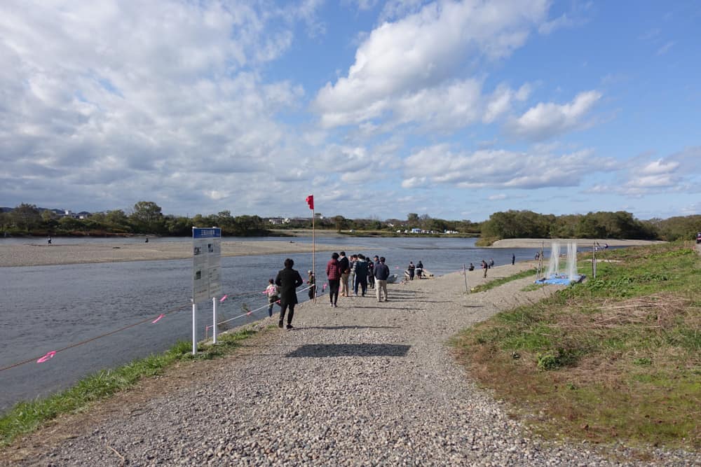 The salmon fishing grounds in Murakami City. 