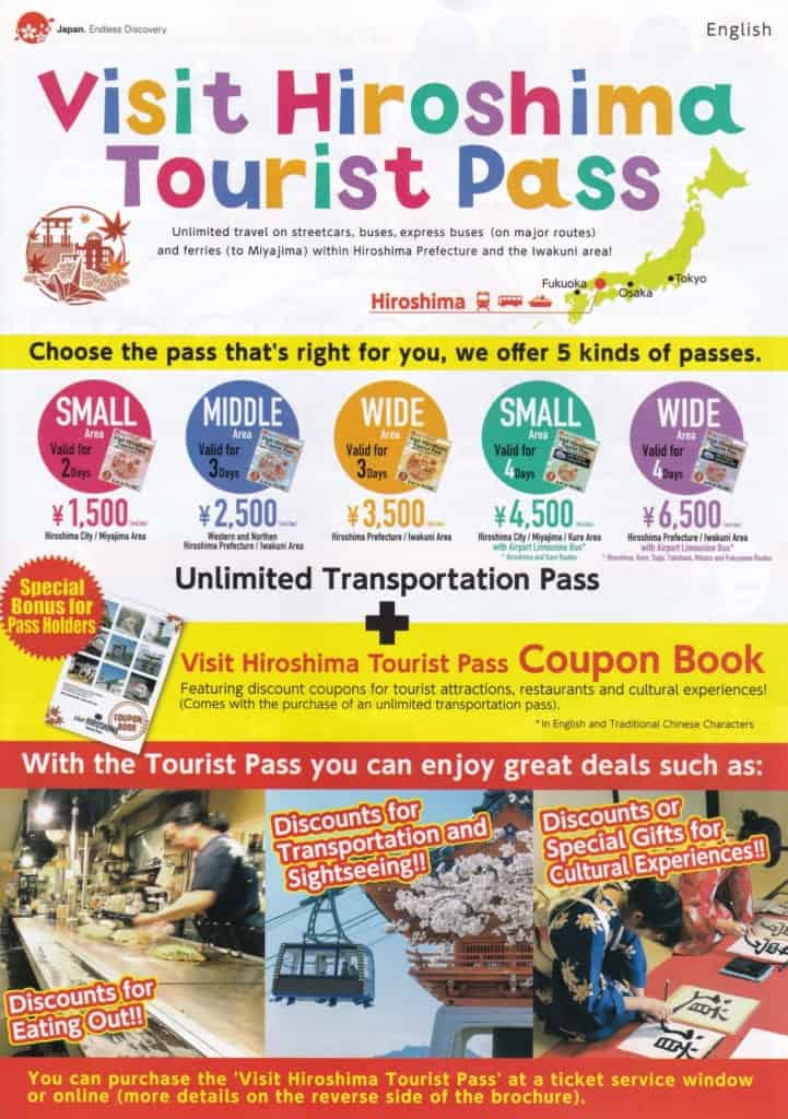 Visit Hiroshima Tourist Pass brochure