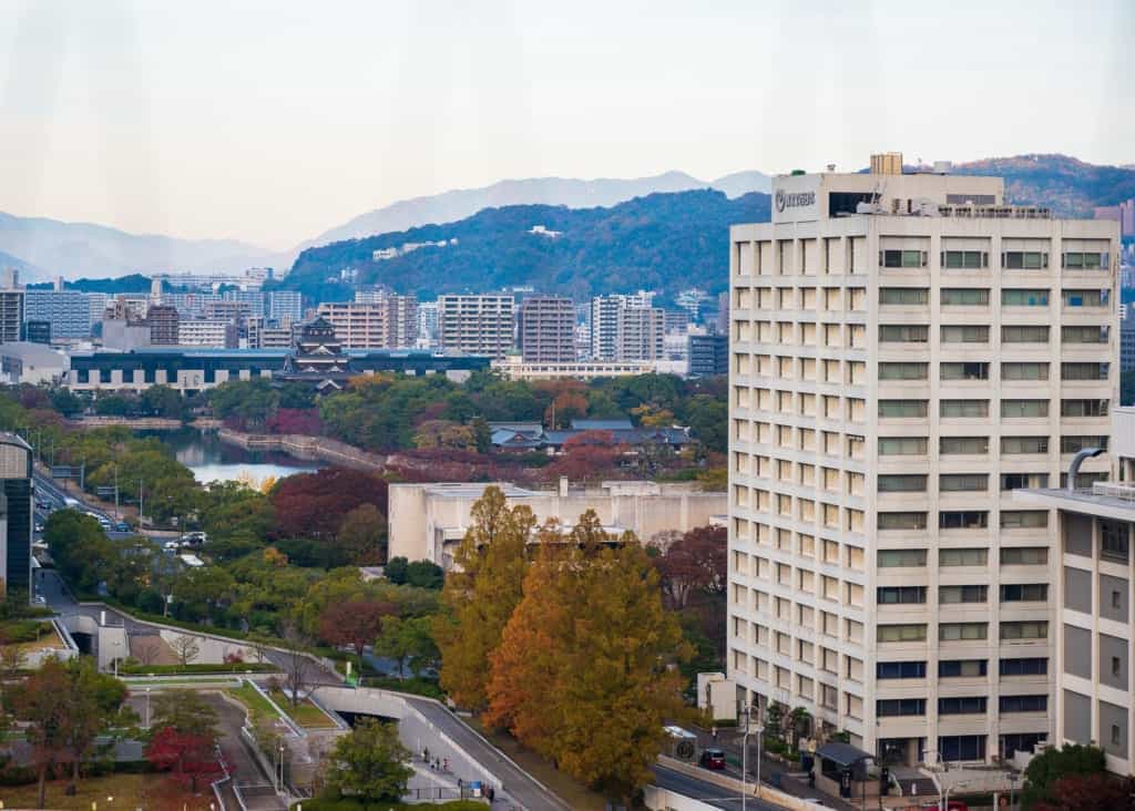 View of Hiroshima Castle from Orizuru tower