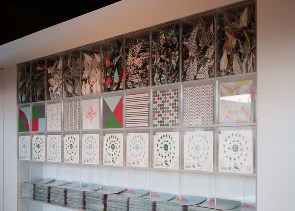 Origami paper at Hiroshima Orizuru Tower