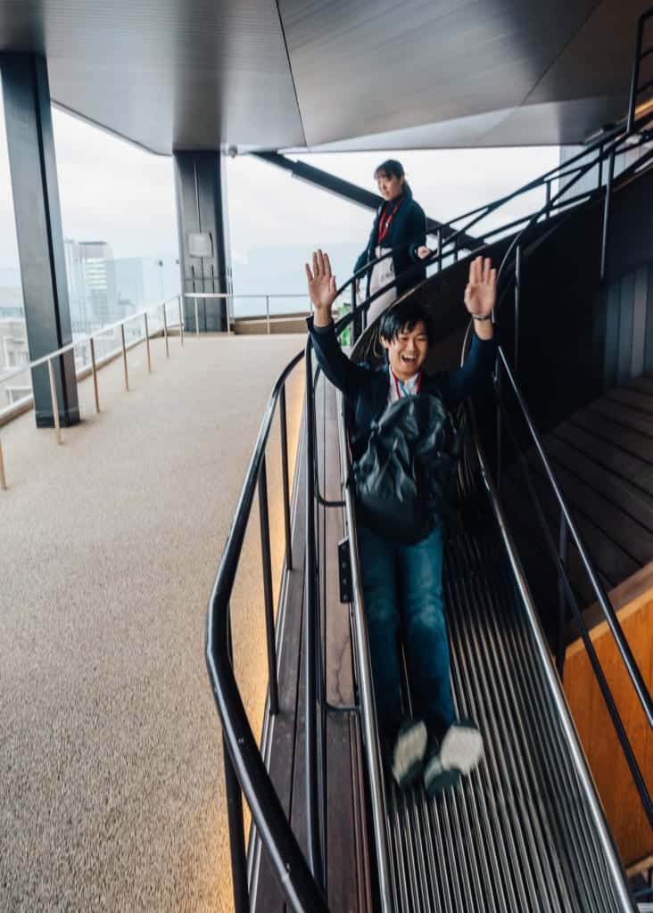 Spiral slide at Orizuru Tower