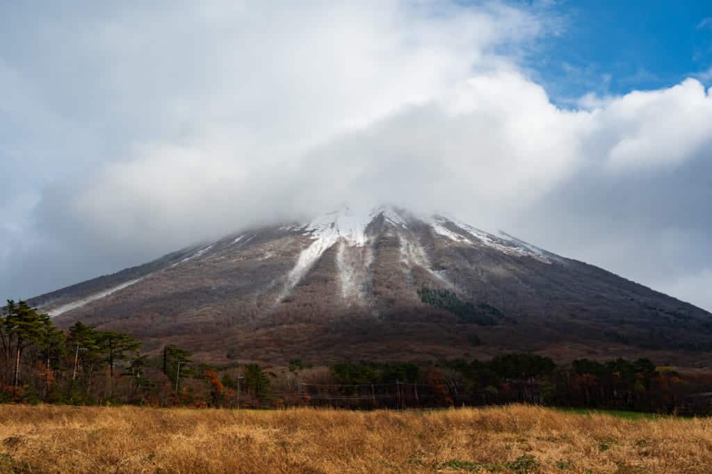Mt. Daisen, Japan's "western Mt. Fuji" with snowy capped mountains