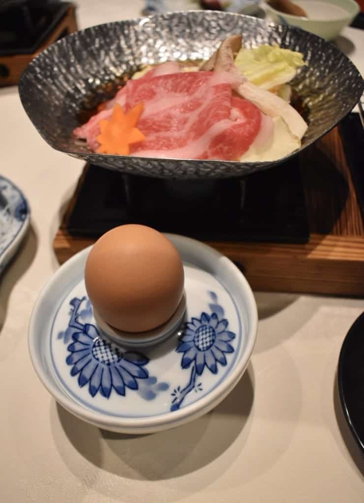 Saga beef stew with seasonal vegetables and fresh egg