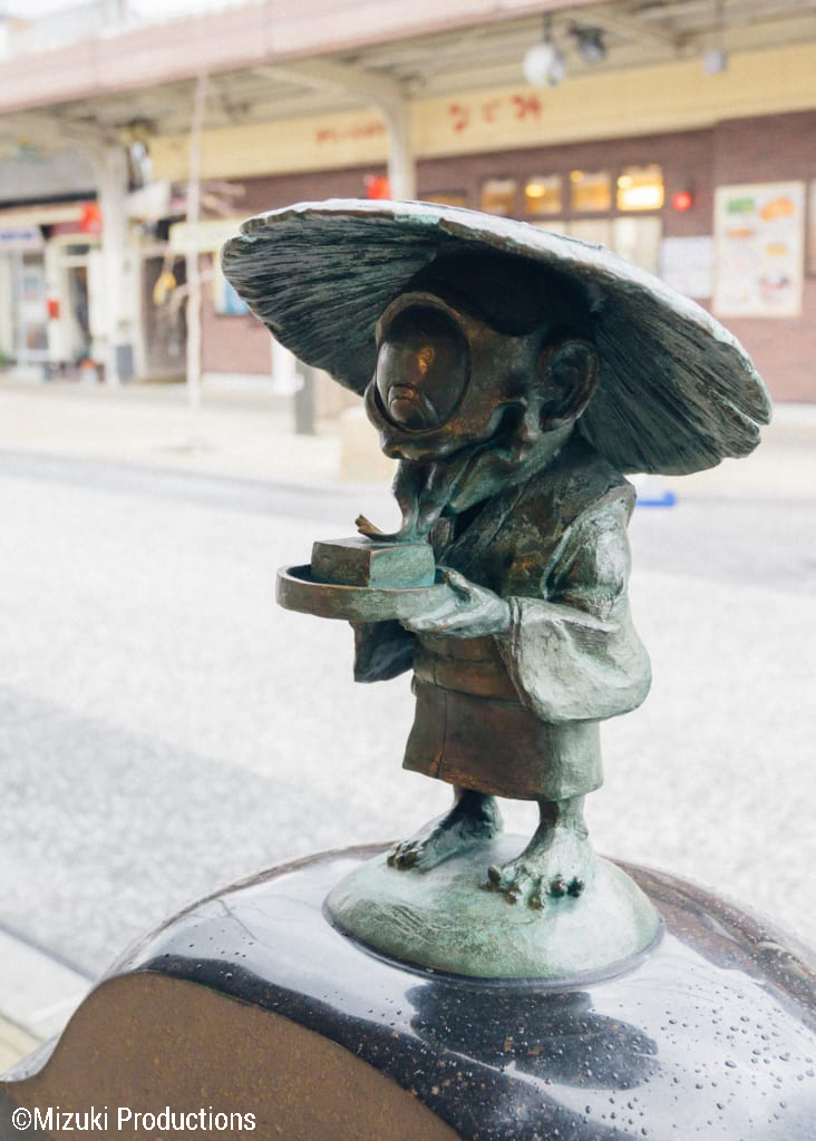 Bronze sculpture on Mizuki Shigeru Road in Sakaiminato.