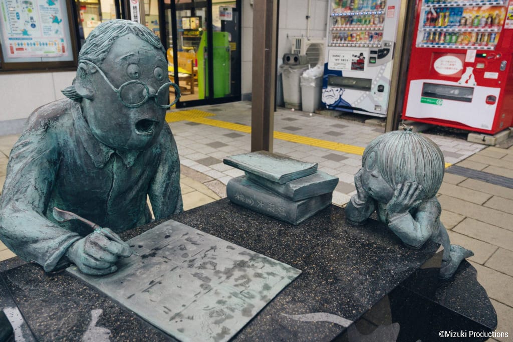 Sculpture of Mizuki Shigeru with Kitaro