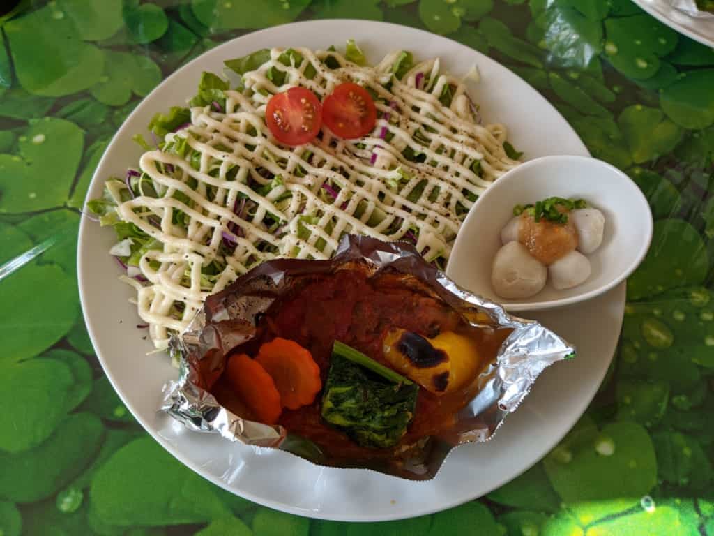 Fish Dish and Salad at Bistro Eizen