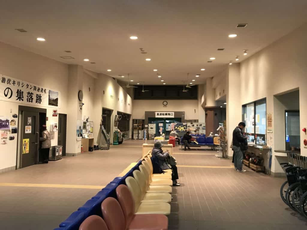 the waiting room in the port of Oijka