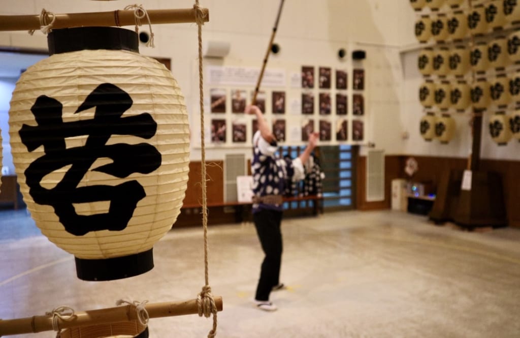 Balancing poles in Akita Kanto Centre