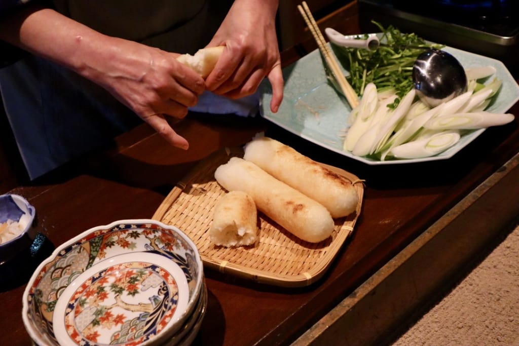 Separating the chunks of kiritanpo