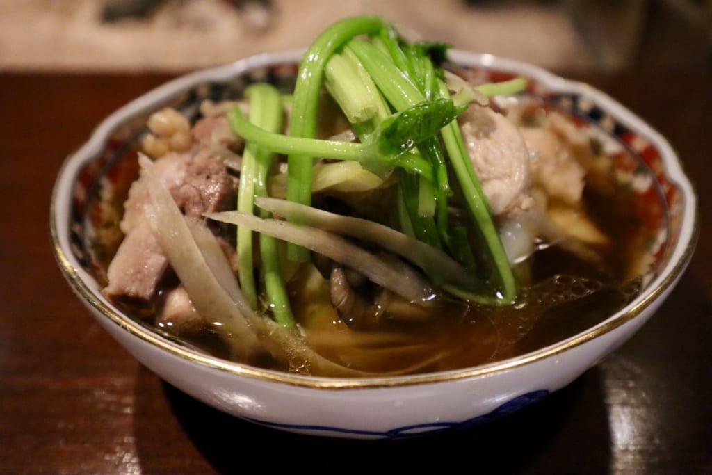 Freshly prepared kiritanpo broth