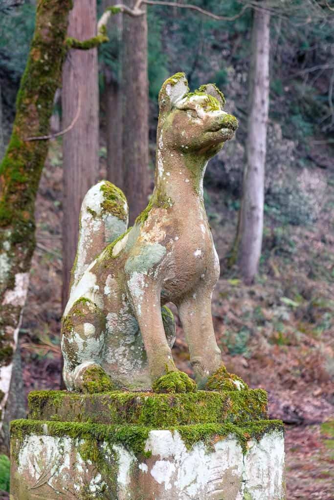 Fox statue at Izushi Castle ruins in Hyogo