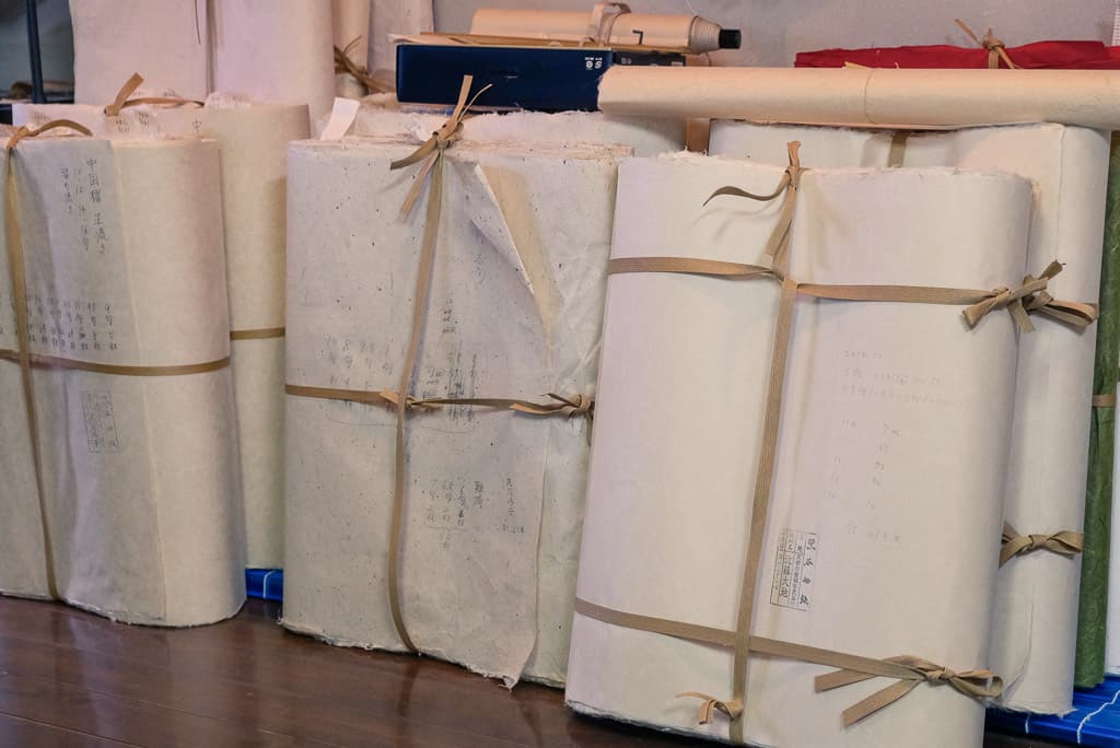 Japanese Washi paper at Kurotani Washi Kaikan Stationery Store in Japan