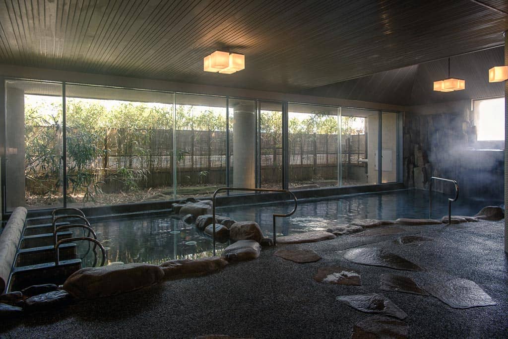 interior of one of 7 public onsen hot springs in Kinosaki Onsen, Japan