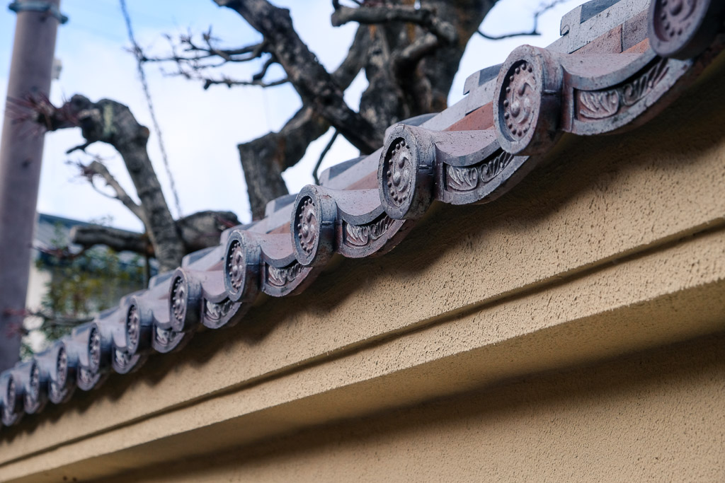 Tile roof details at Kuchiganaya Mining Town