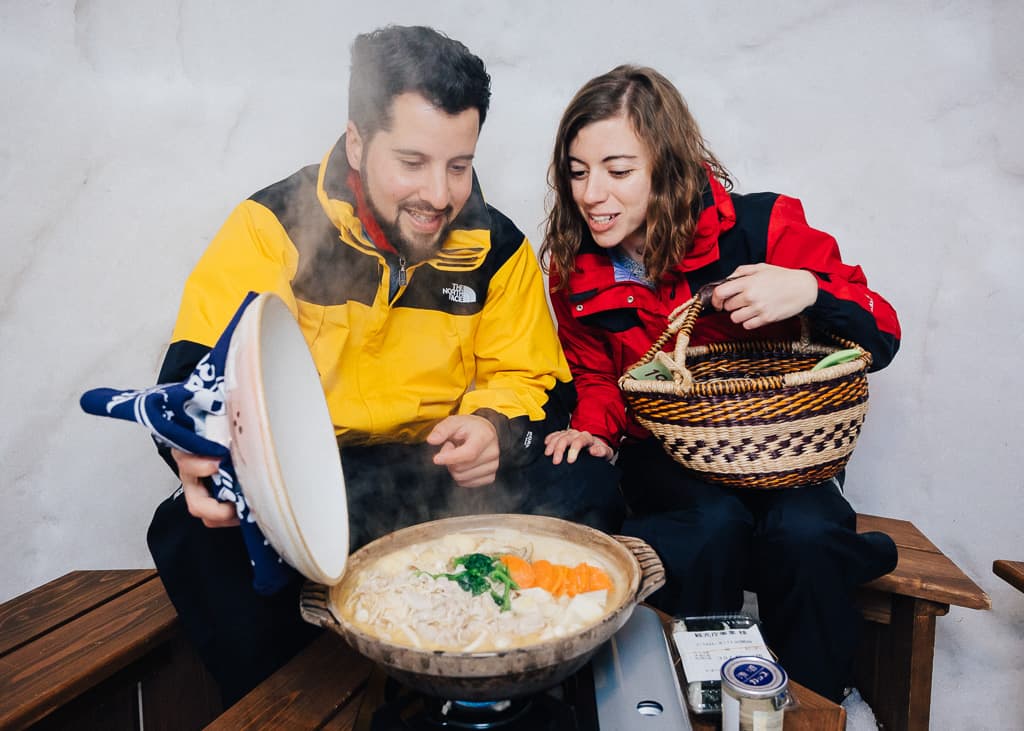 Dining Around A Hotpot in Iiyama’s Igloo Village