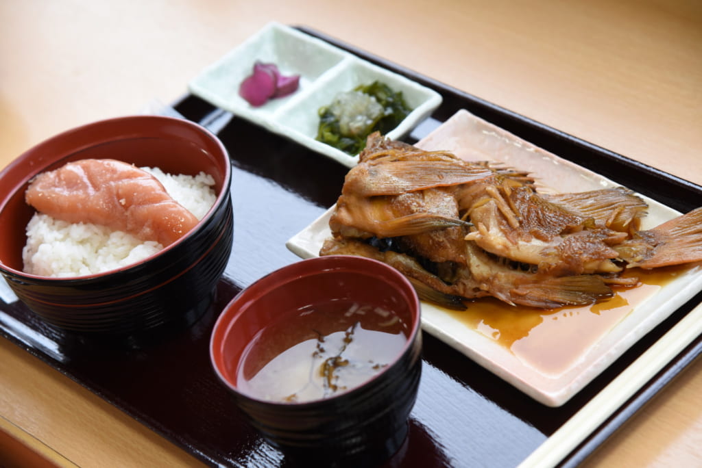 seafood lunch at Shikabe roadside station