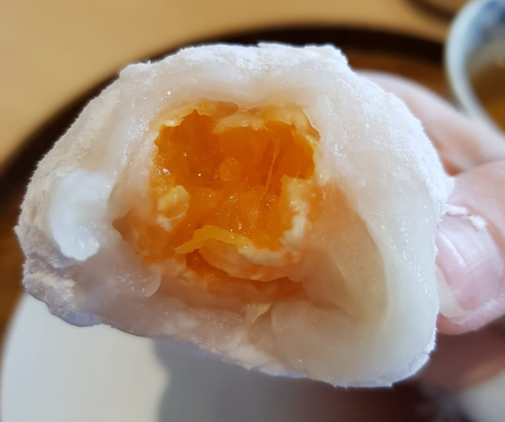 Handmade Mikan Daifuku in Toon city.