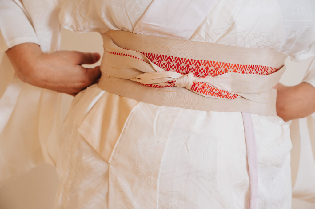 closeup of date-jime tie