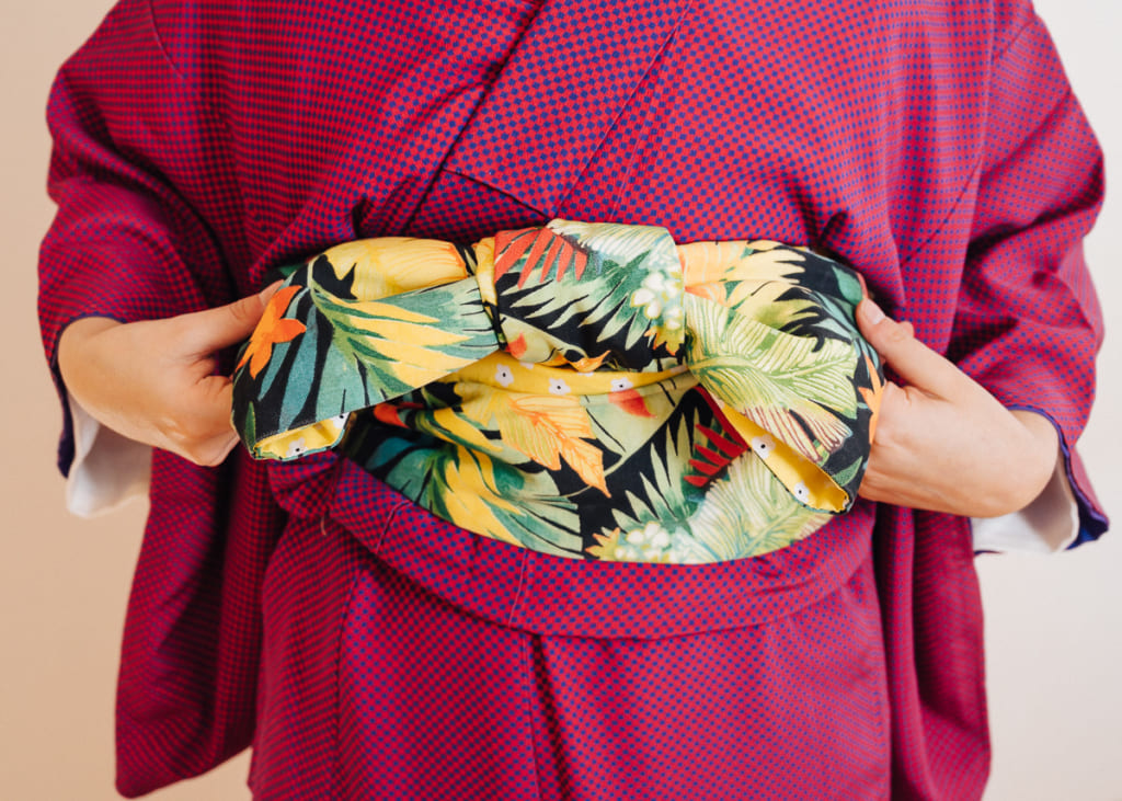 hanhaba obi tied in bunko style