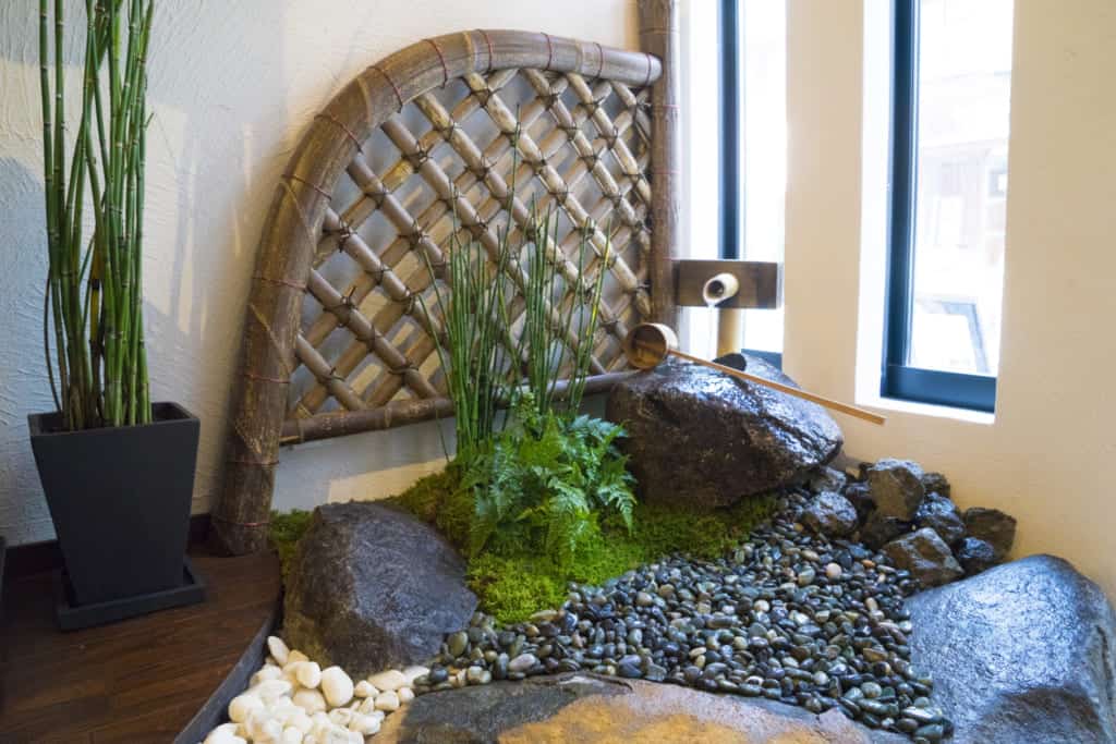 A stone wash basin at a tea house