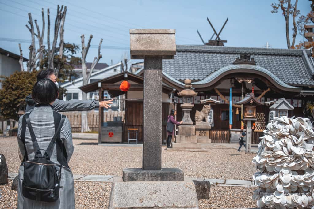 Ema's ritual. Himejima shrine, Osaka