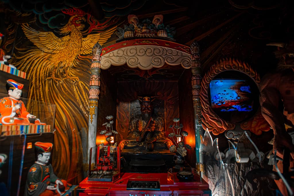 Enma, Guardian of the underworld. Fudo Myoo, buddhism deity. Senkoji temple, Osaka