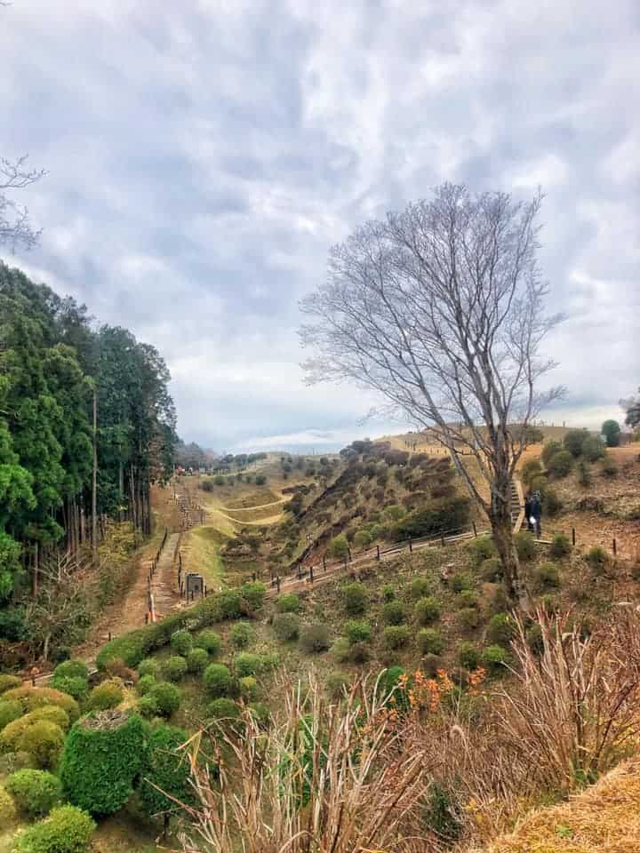 The grounds of Yamanaka castle along Hakone Hachiri on the Tokaido Road