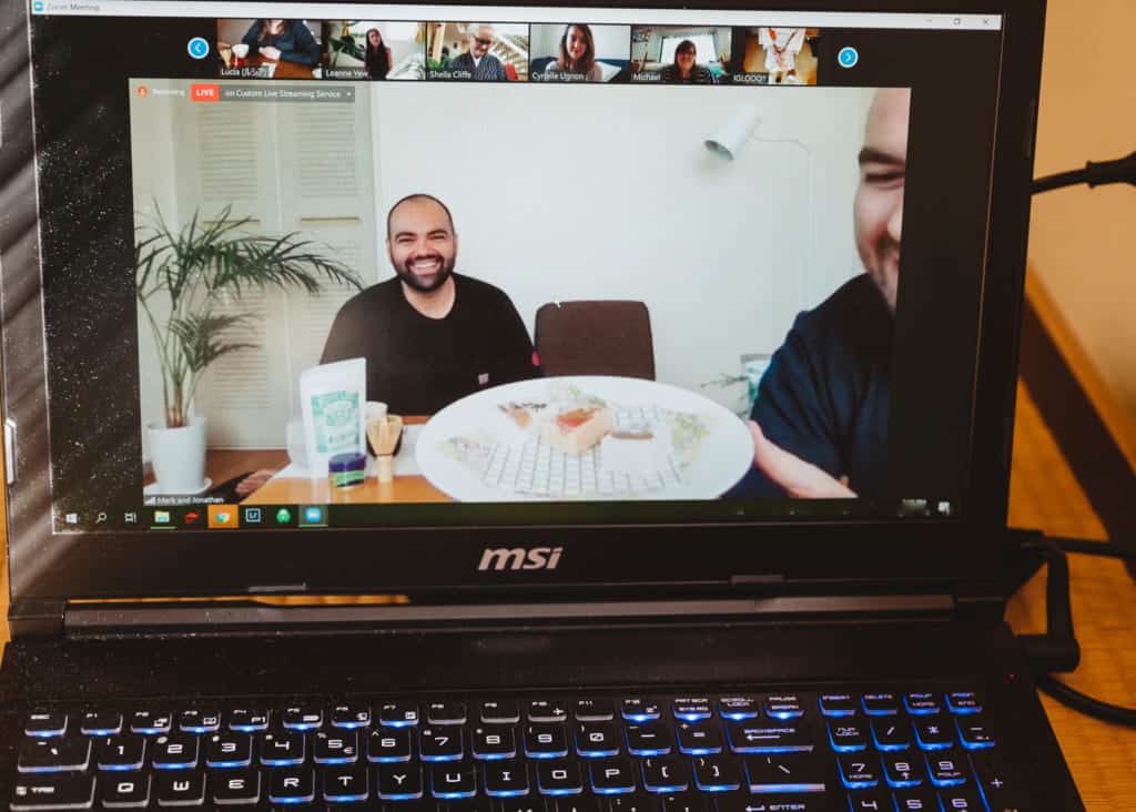 participants of an online tea ceremony