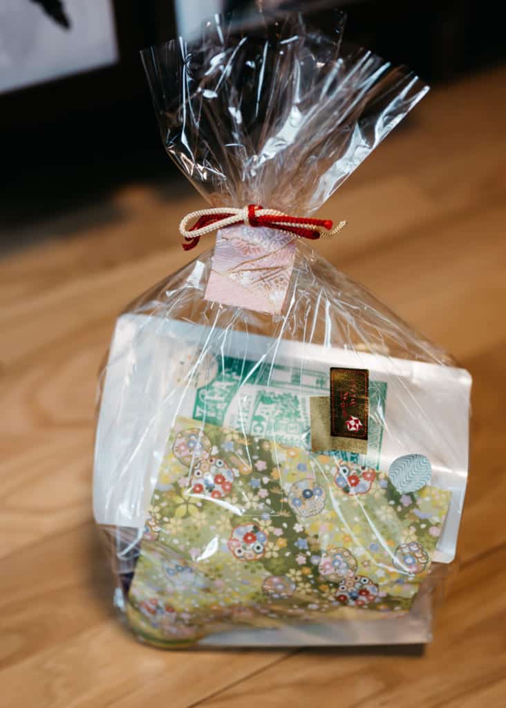 gift bag of tea ceremony utensils