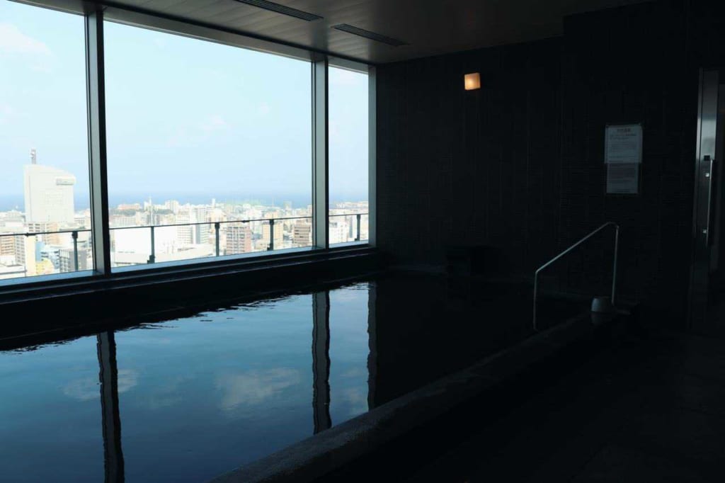 Interior onsen at the City Spa Tenku in Oita, Japan