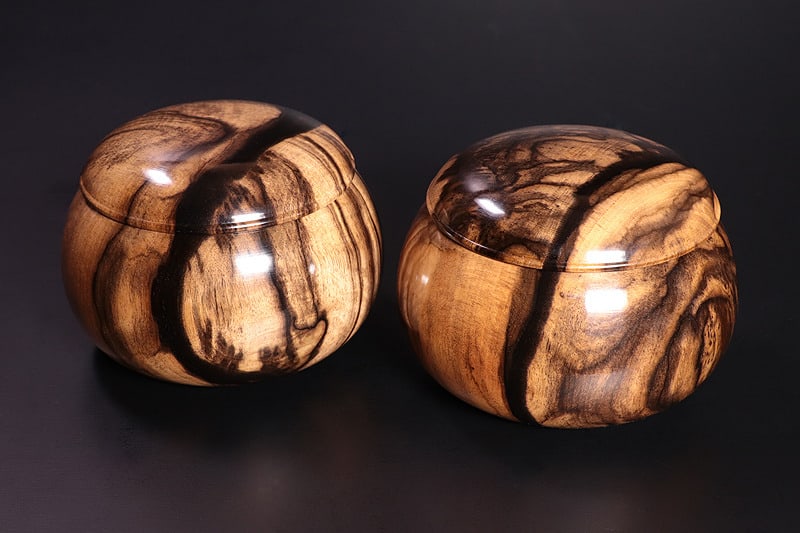 go bowls made out of parsimmon wood