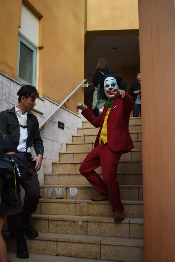 The Joker on stairs