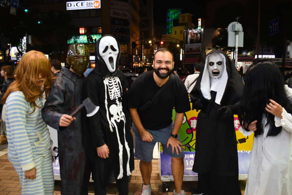 Jonathan with Halloween participants
