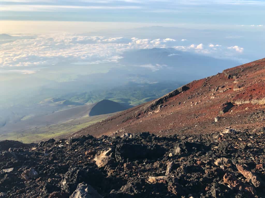 View from the top of Mt Fuji
