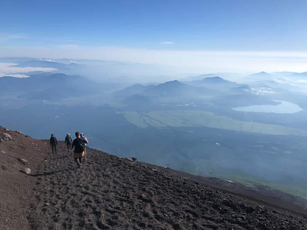 Hiking down Mt Fuji