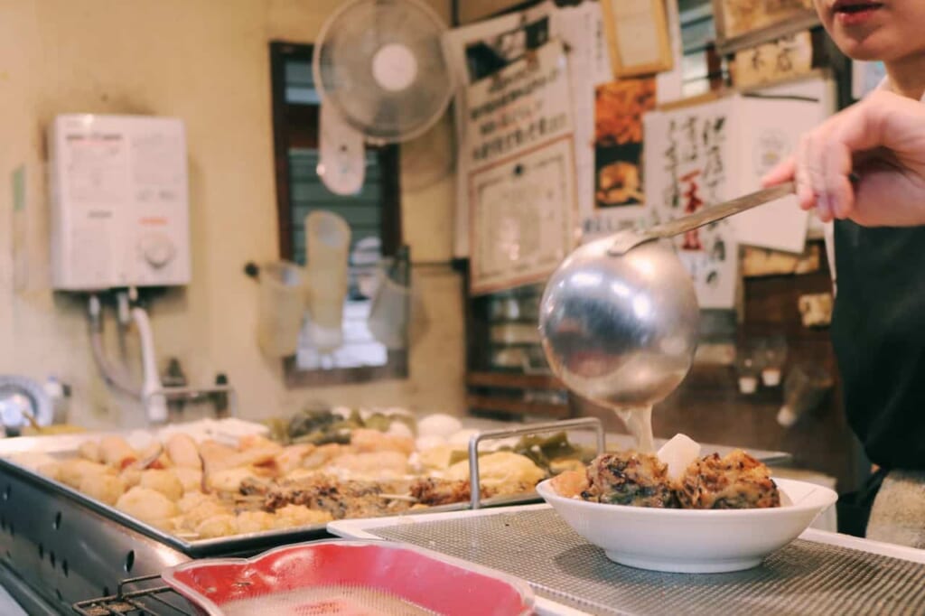 The oden you can eat at the Maruken Suisan, in Akabane
