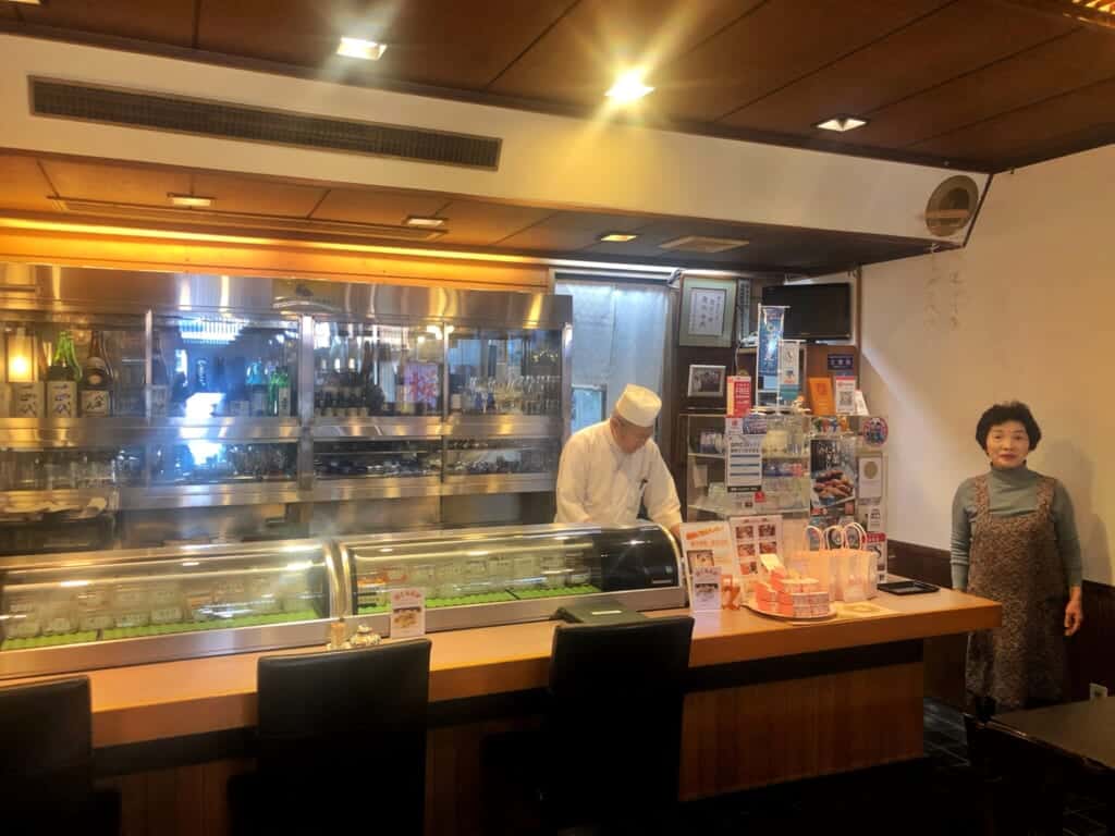 Yamazaki-san and husband in their restaurant